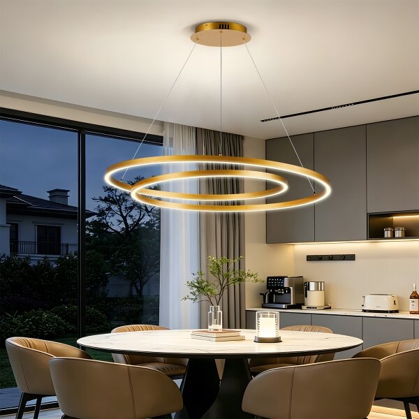 BRILAGI-LED Lampadario dimmerabile a cavo TWISTER LED/105W/230V 3000-6000K dorato + telecomando