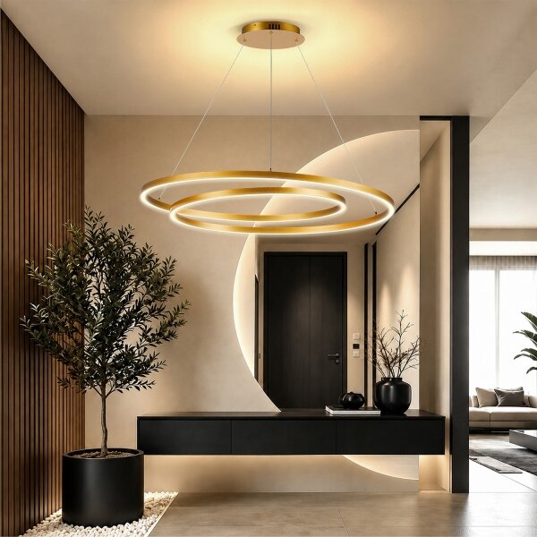 BRILAGI-LED Lampadario dimmerabile a cavo TWISTER LED/105W/230V 3000-6000K dorato + telecomando