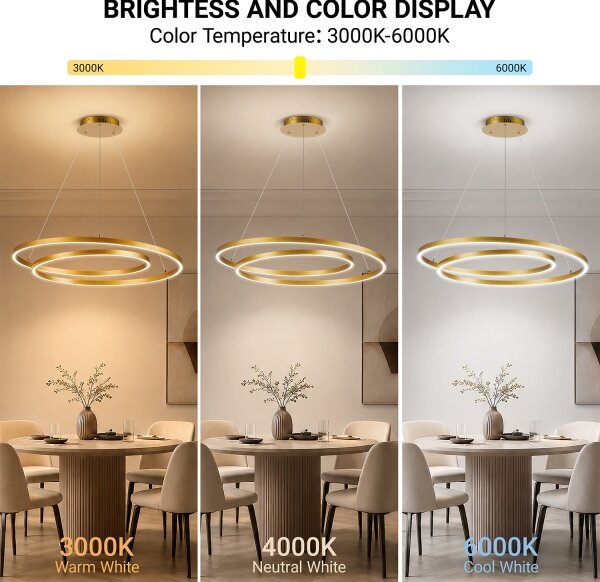 BRILAGI-LED Lampadario dimmerabile a cavo TWISTER LED/105W/230V 3000-6000K dorato + telecomando