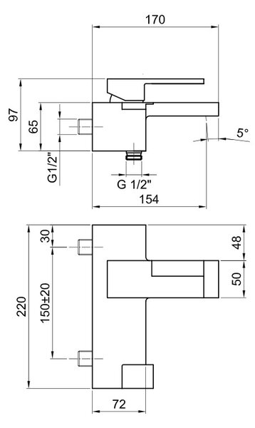 FANTINI Miscelatore Vasca da Bagno Rubinetto Monocomando finitura Cromo - AR/38