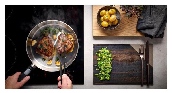 Woll Padella in Acciaio inox 24 cm con manico removibile colore Cromo spazzolato LOGIC STEEL