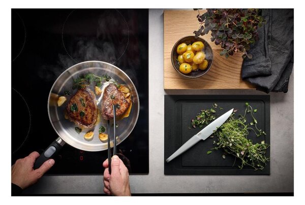 Woll Padella in Acciaio inox 24 cm con manico removibile colore Cromo spazzolato LOGIC STEEL