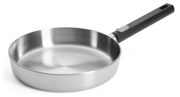 Woll Padella in Acciaio inox 24 cm con manico removibile colore Cromo spazzolato LOGIC STEEL