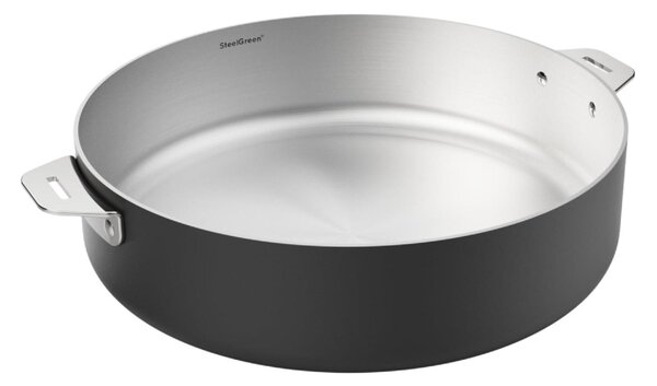 COOKUT Padella in Acciaio Inossidabile 28 cm 2 Manici colore Graphite La Meravigliosa