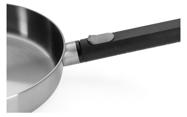 Woll Padella in Acciaio inox 24 cm con manico removibile colore Cromo spazzolato LOGIC STEEL