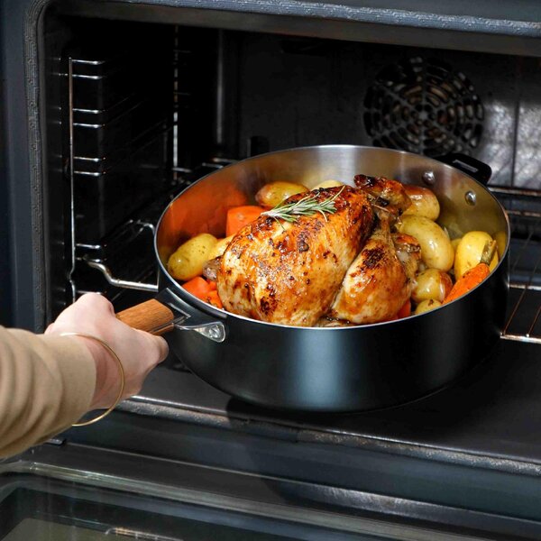 COOKUT Padella in Acciaio Inossidabile 28 cm 2 Manici colore Graphite La Meravigliosa