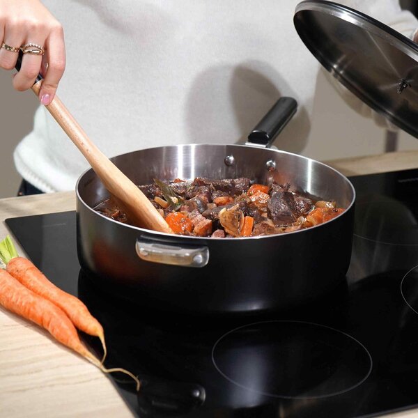 COOKUT Padella in Acciaio Inossidabile 28 cm 2 Manici colore Graphite La Meravigliosa