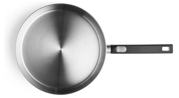 Woll Padella in Acciaio inox 28 cm Manico removibile colore Cromo spazzolato LOGIC STEEL