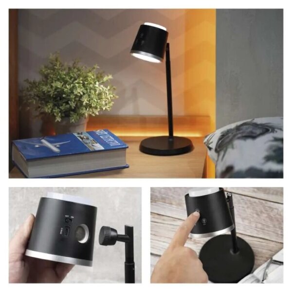 LED Lampada da tavolo ricaricabile dimmerabile 4in1 LED/6W/3,7V 3000K/4000K/6500K nero