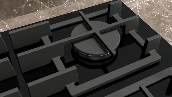 Siemens Piano Cottura 5 Fuochi a Gas Larghezza 91 cm (1 Bruciatore Wok) in Vetro colore Nero - ER9A6SH40 iQ700