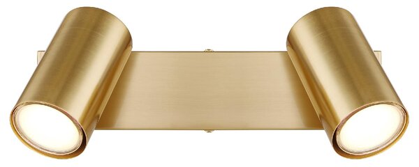 GLOBO LIGHTING Plafoniera a Soffitto Design Moderno da Interno 2 Faretti GU10 colore Oro Spazzolato - 57911-2GO Robby