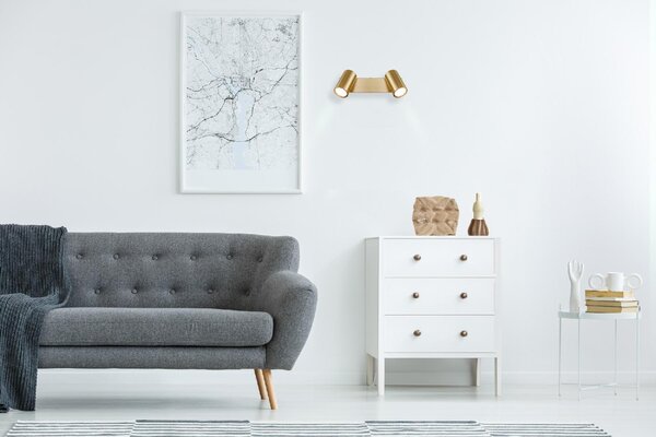 GLOBO LIGHTING Plafoniera a Soffitto Design Moderno da Interno 2 Faretti GU10 colore Oro Spazzolato - 57911-2GO Robby