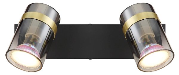GLOBO LIGHTING Plafoniera a Soffitto Design Moderno da Interno 2 Faretti GU10 colore Nero Opaco - 57916-2 Trabby