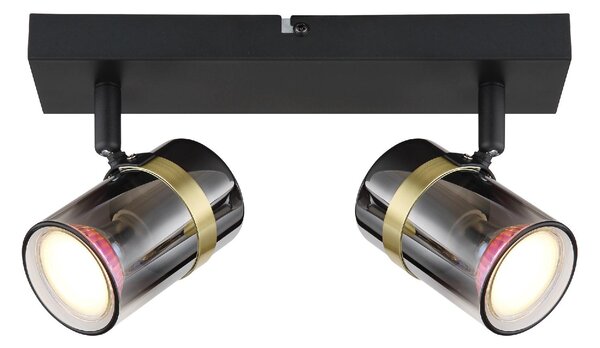 GLOBO LIGHTING Plafoniera a Soffitto Design Moderno da Interno 2 Faretti GU10 colore Nero Opaco - 57916-2 Trabby