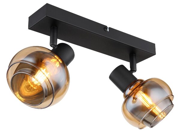 GLOBO LIGHTING Plafoniera a Soffitto Design Moderno da Interno 2 Luci colore Nero Opaco - 54309-2B Tokki