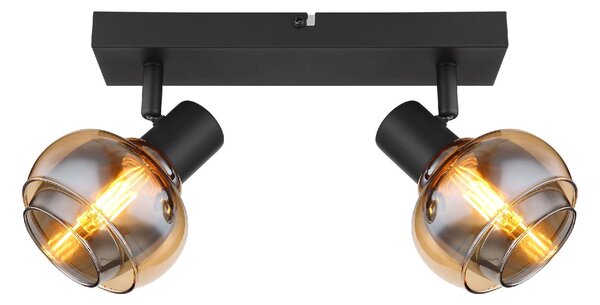 GLOBO LIGHTING Plafoniera a Soffitto Design Moderno da Interno 2 Luci colore Nero Opaco - 54309-2B Tokki
