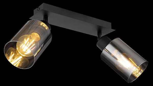 GLOBO LIGHTING Plafoniera a Soffitto Design Moderno da Interno 2 Luci colore Nero Opaco - 15465-2