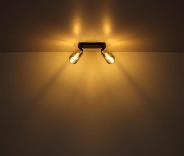 GLOBO LIGHTING Plafoniera a Soffitto Design Moderno da Interno 2 Luci colore Nero Opaco - 15465-2