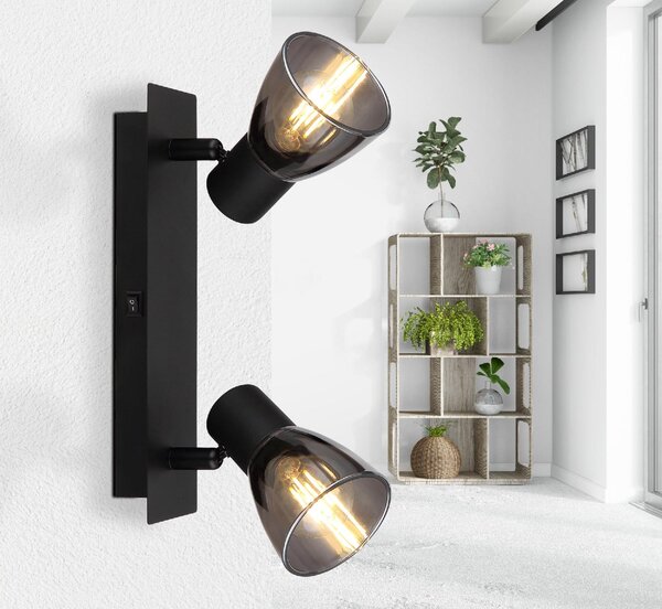 GLOBO LIGHTING Plafoniera a Soffitto Design Moderno da Interno 2 Luci colore Nero Opaco - 54307-2 Claude