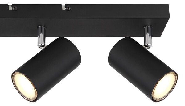 GLOBO LIGHTING Plafoniera a Soffitto Design Moderno da Interno 3 Faretti GU10 colore Nero Opaco - 57911-3B Robby