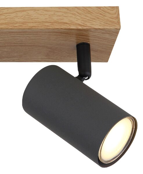 GLOBO LIGHTING Plafoniera a Soffitto Design Moderno da Interno 3 Faretti GU10 colore Grafite Opaco - 57911-3G Robby