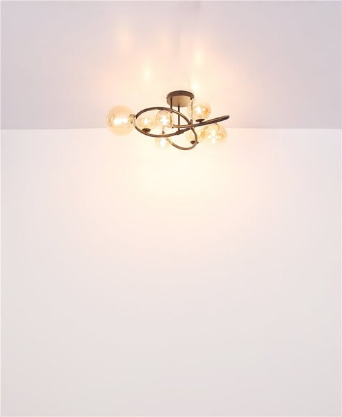 GLOBO LIGHTING Plafoniera a Soffitto Design Moderno da Interno 3 Luci colore Nero - Tuberius