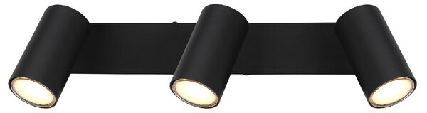 GLOBO LIGHTING Plafoniera a Soffitto Design Moderno da Interno 3 Faretti GU10 colore Nero Opaco - 57911-3B Robby