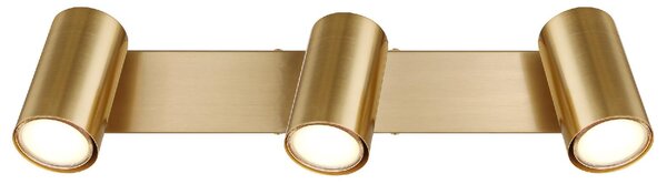 GLOBO LIGHTING Plafoniera a Soffitto Design Moderno da Interno 3 Faretti GU10 colore Oro Spazzolato - 57911-3GO Robby