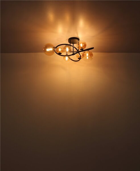 GLOBO LIGHTING Plafoniera a Soffitto Design Moderno da Interno 3 Luci colore Nero - Tuberius