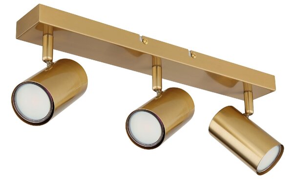 GLOBO LIGHTING Plafoniera a Soffitto Design Moderno da Interno 3 Faretti GU10 colore Oro Spazzolato - 57911-3GO Robby