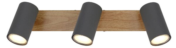 GLOBO LIGHTING Plafoniera a Soffitto Design Moderno da Interno 3 Faretti GU10 colore Grafite Opaco - 57911-3G Robby