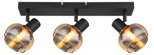 GLOBO LIGHTING Plafoniera a Soffitto Design Moderno da Interno 3 Luci colore Nero Opaco - Tokki