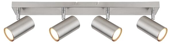 GLOBO LIGHTING Plafoniera a Soffitto Design Moderno da Interno 4 Faretti GU10 colore Nichel - Robby