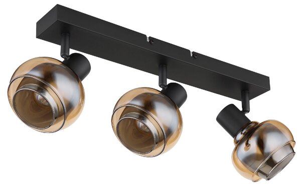 GLOBO LIGHTING Plafoniera a Soffitto Design Moderno da Interno 3 Luci colore Nero Opaco - Tokki