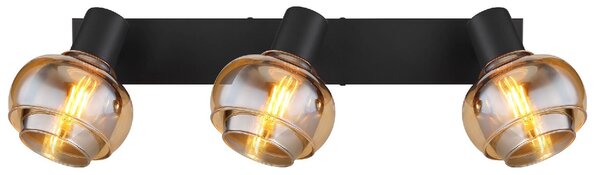 GLOBO LIGHTING Plafoniera a Soffitto Design Moderno da Interno 3 Luci colore Nero Opaco - Tokki