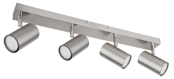 GLOBO LIGHTING Plafoniera a Soffitto Design Moderno da Interno 4 Faretti GU10 colore Nichel - Robby