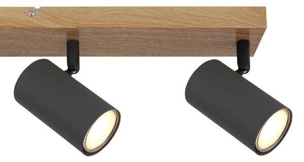 GLOBO LIGHTING Plafoniera a Soffitto Design Moderno da Interno 4 Faretti GU10 colore Grafite Opaca - 57911-4G Robby