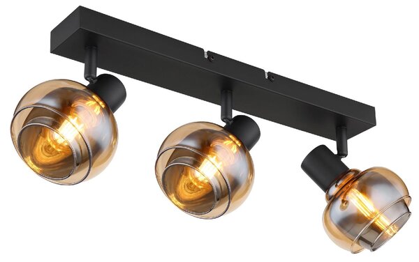 GLOBO LIGHTING Plafoniera a Soffitto Design Moderno da Interno 3 Luci colore Nero Opaco - Tokki