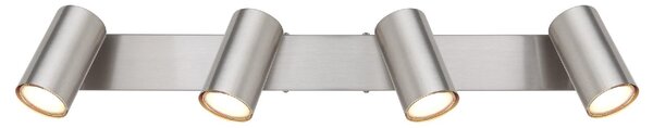 GLOBO LIGHTING Plafoniera a Soffitto Design Moderno da Interno 4 Faretti GU10 colore Nichel - Robby