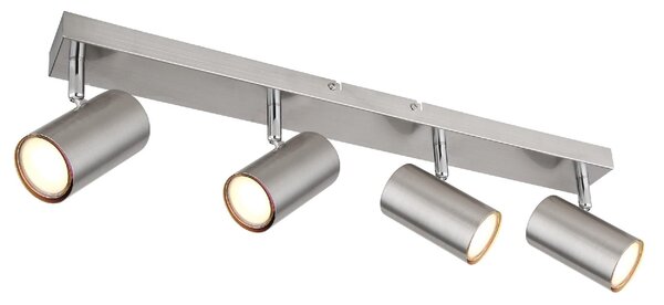 GLOBO LIGHTING Plafoniera a Soffitto Design Moderno da Interno 4 Faretti GU10 colore Nichel - Robby
