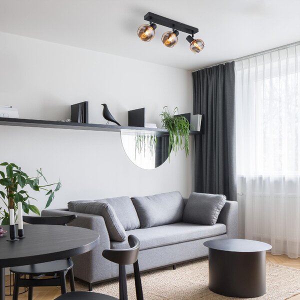 GLOBO LIGHTING Plafoniera a Soffitto Design Moderno da Interno 3 Luci colore Nero Opaco - Tokki