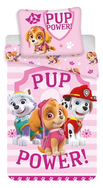 Biancheria da letto per bambini in cotone per letto singolo 140x200 cm Paw Patrol - Jerry Fabrics