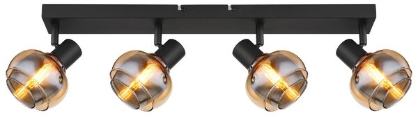 GLOBO LIGHTING Plafoniera a Soffitto Design Moderno da Interno 4 Luci colore Nero Opaco - Tokki