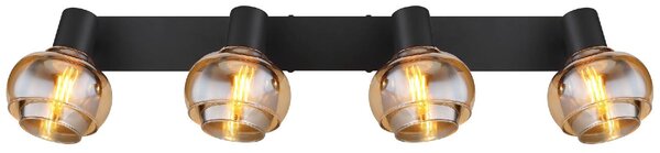 GLOBO LIGHTING Plafoniera a Soffitto Design Moderno da Interno 4 Luci colore Nero Opaco - Tokki