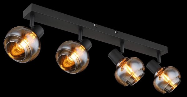 GLOBO LIGHTING Plafoniera a Soffitto Design Moderno da Interno 4 Luci colore Nero Opaco - Tokki