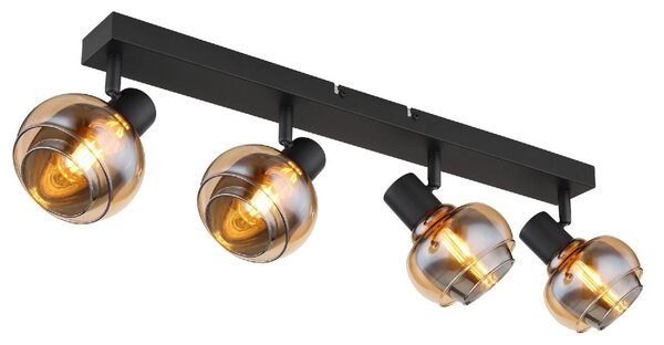 GLOBO LIGHTING Plafoniera a Soffitto Design Moderno da Interno 4 Luci colore Nero Opaco - Tokki