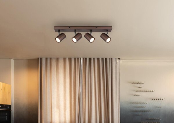 GLOBO LIGHTING Plafoniera a Soffitto Design Moderno da Interno 4 Luci colore Bronzo Satinato - James
