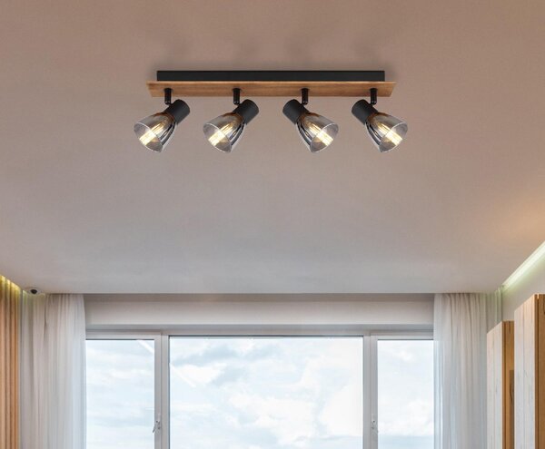 GLOBO LIGHTING Plafoniera a Soffitto Design Moderno da Interno 4 Luci colore Marrone Scuro - Claude