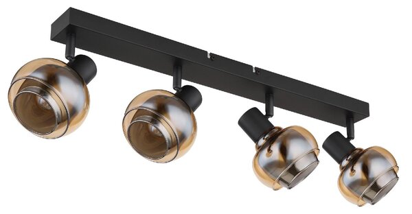 GLOBO LIGHTING Plafoniera a Soffitto Design Moderno da Interno 4 Luci colore Nero Opaco - Tokki