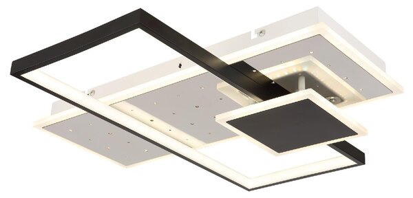 GLOBO LIGHTING Plafoniera a Soffitto Design Moderno da Interno 50 cm colore Bianco Opaco e Nero - Dabby
